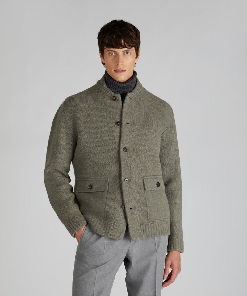 Slowear Bomber slim fit in lana e cashmere Outlet