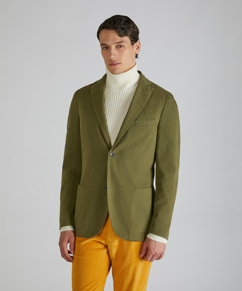 Slowear Giacca slim fit in drill di cotone e cashmere Acquista Ora