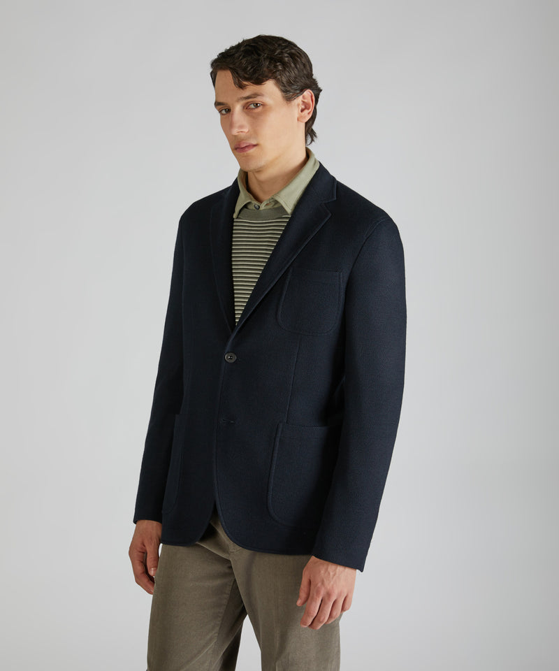 Slowear Giacca slim fit in jersey hopsack Fino Al -60%