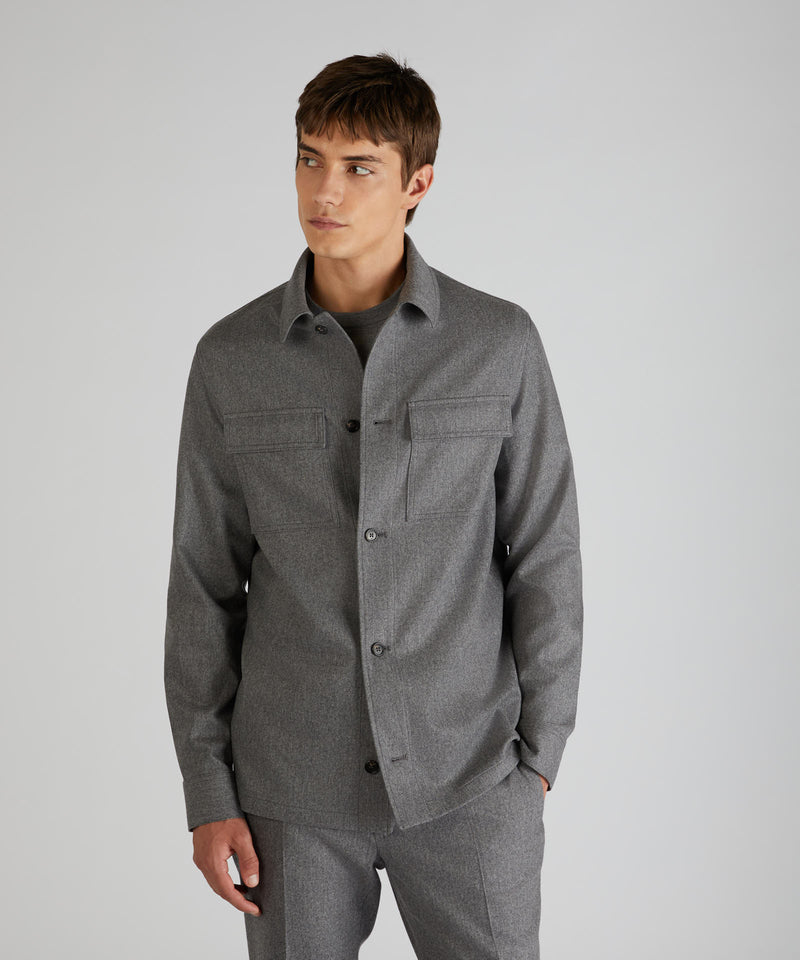 Slowear Overshirt in flanella di lana e cashmere Sottocosto