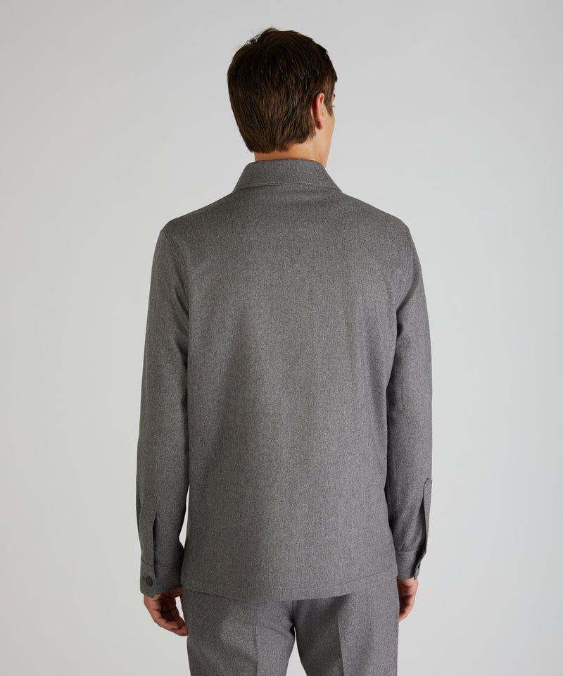 Slowear Overshirt in flanella di lana e cashmere Sottocosto