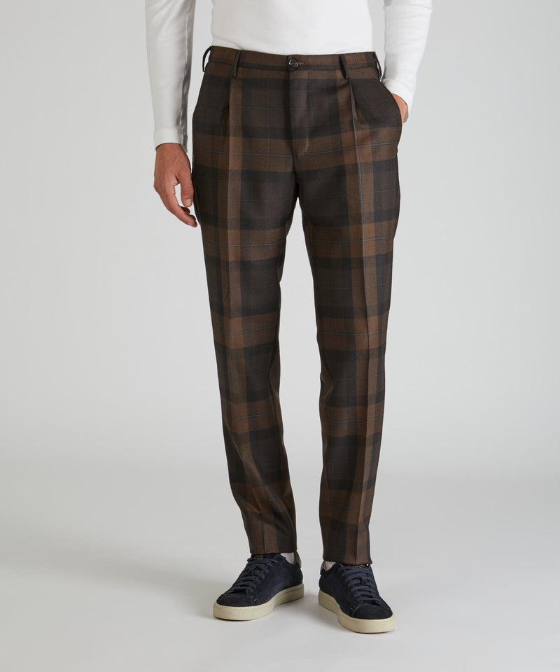 Slowear Pantalone tapered fit in lana Saldi Di Fabbrica