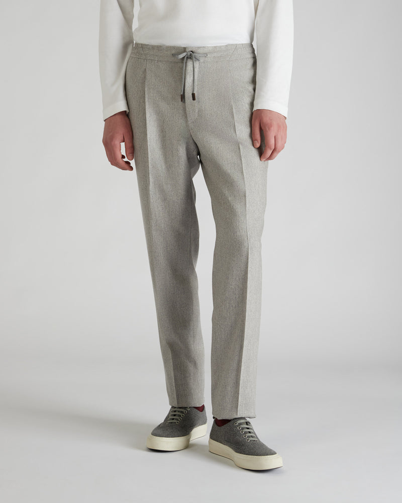 Slowear Pantalone tapered fit in flanella di lana e cashmere 2025