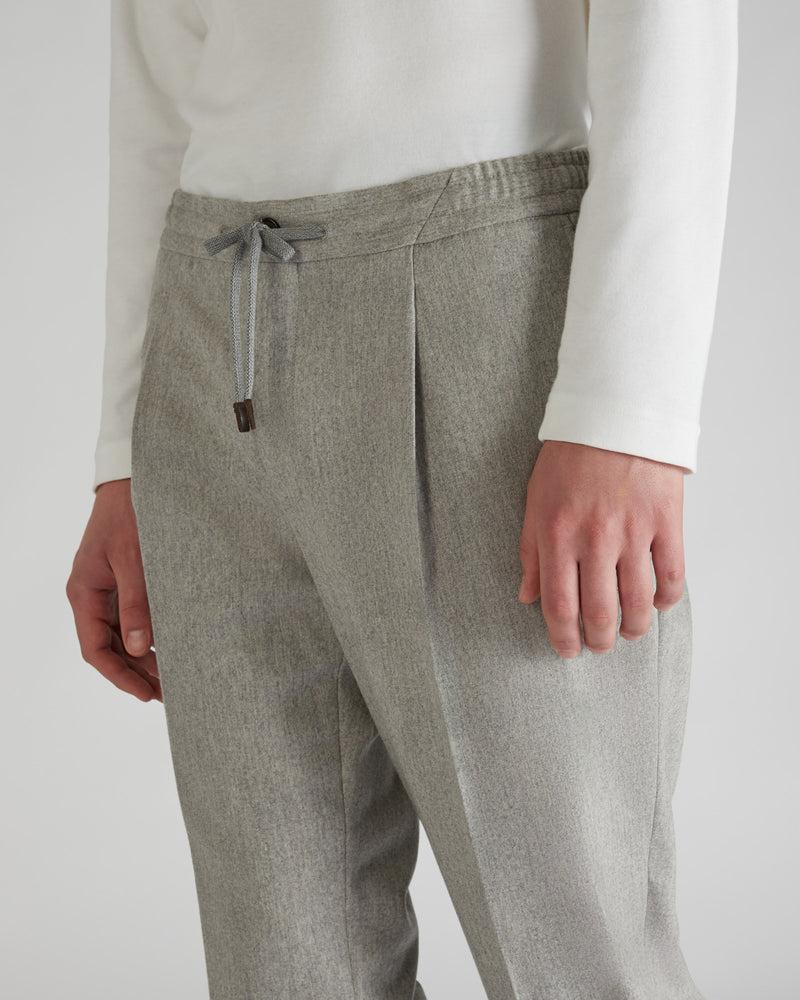 Slowear Pantalone tapered fit in flanella di lana e cashmere 2025