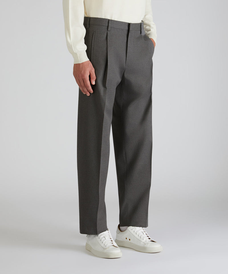 Slowear Pantalone seamless fit in twill di cotone e lana In vendita