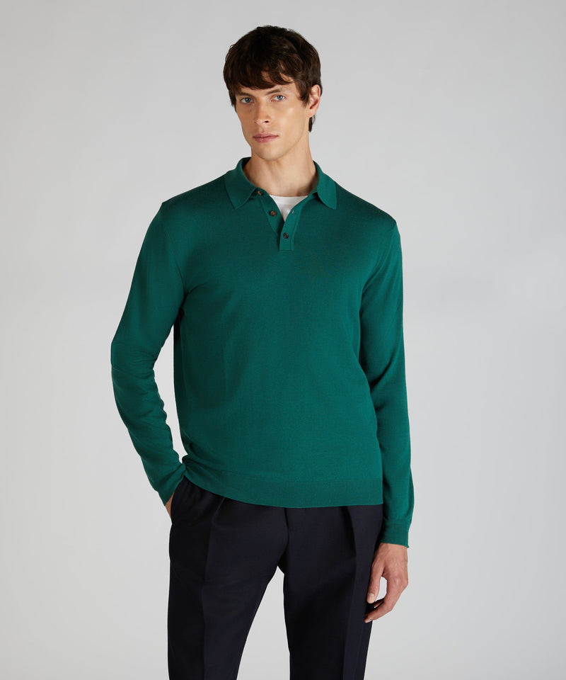 Slowear Polo slim fit in Flexwool Sottocosto