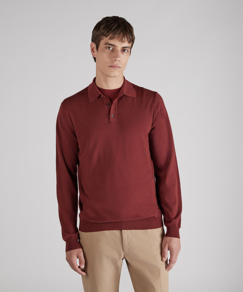 Slowear Polo slim fit in Flexwool Italy