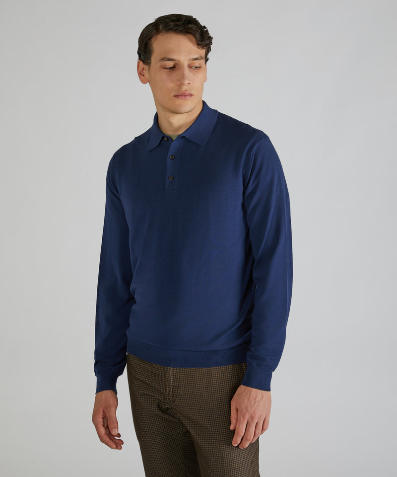 Slowear Polo slim fit in Flexwool Italia