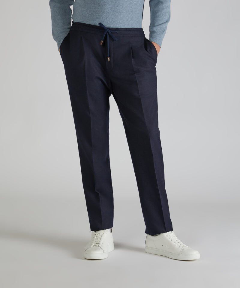 Slowear Pantalone tapered fit in flanella Sconto