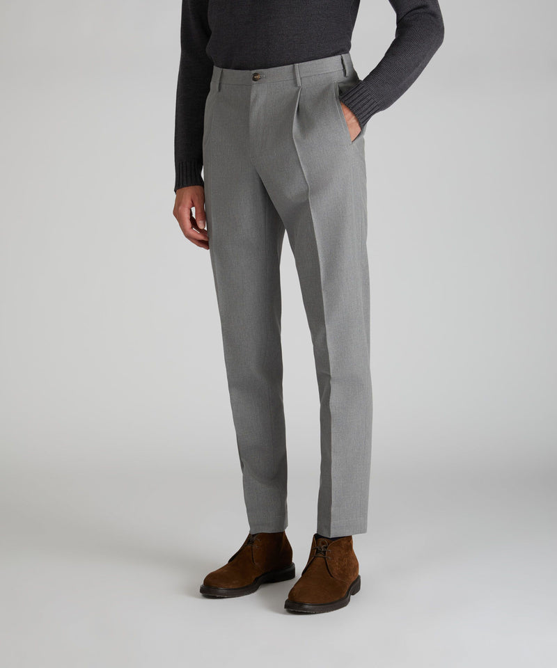 Slowear Pantalone tapered fit in twill di cotone e lana Hotsell