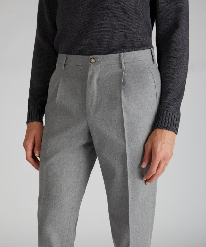 Slowear Pantalone tapered fit in twill di cotone e lana Hotsell