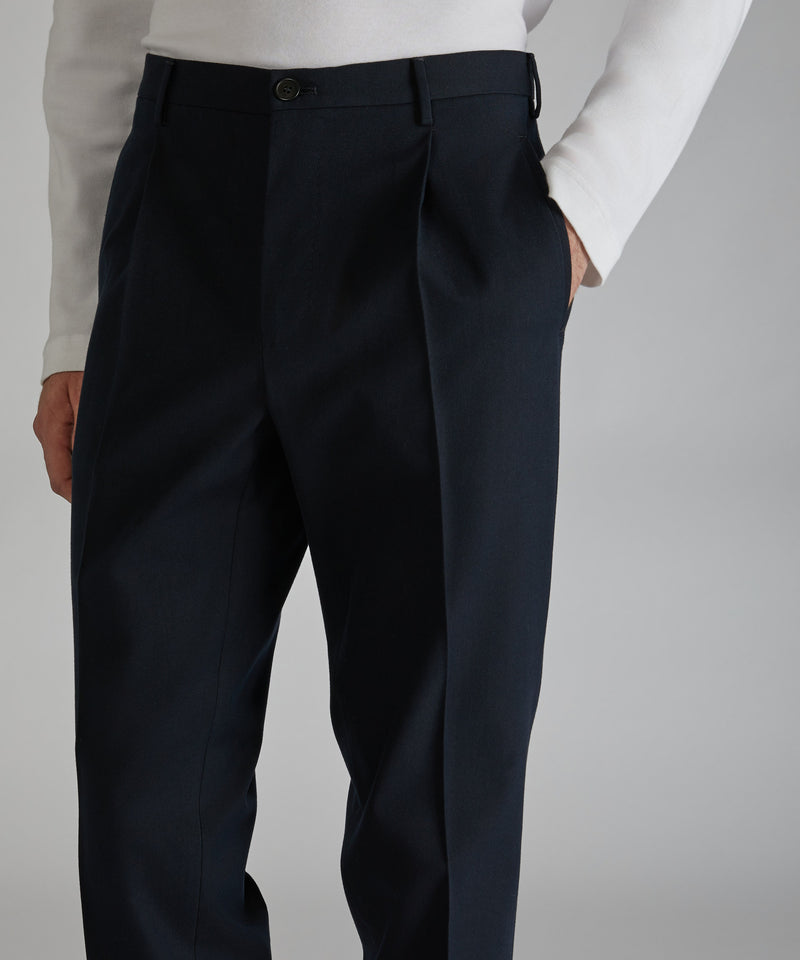 Slowear Pantalone tapered fit in twill di cotone e lana Vendita Calda