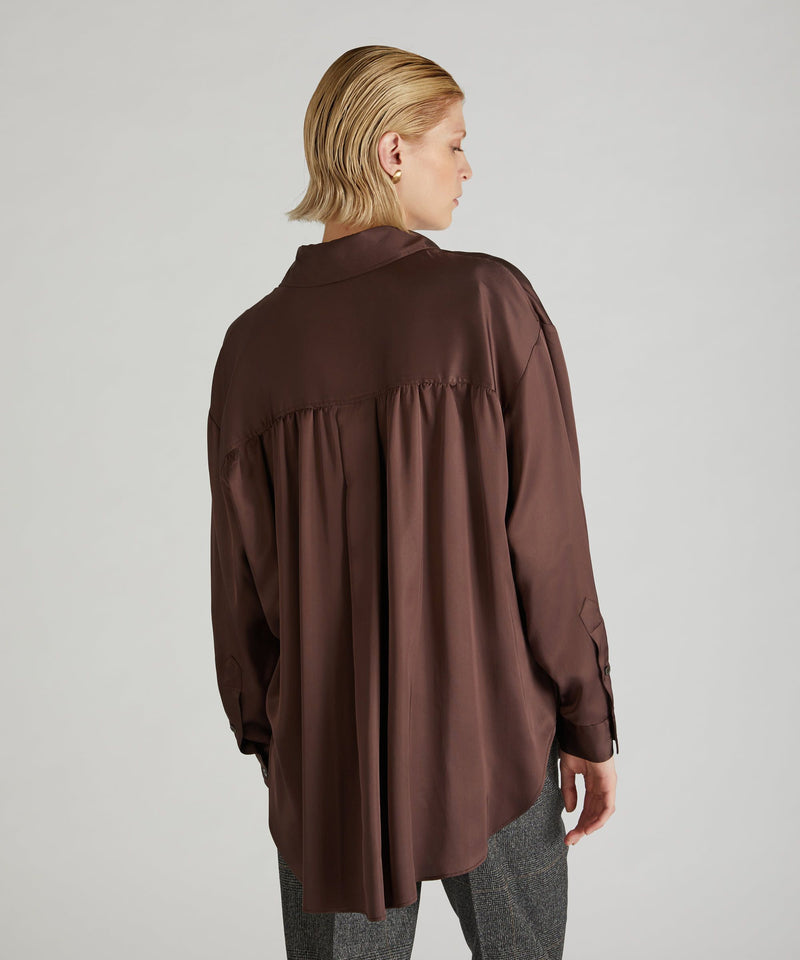 Slowear Camicia wide fit in raso Italy