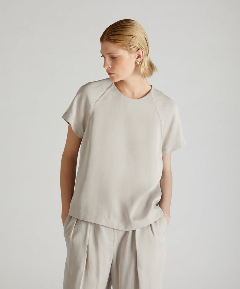 Slowear Camicia wide fit in lyocell Sottocosto