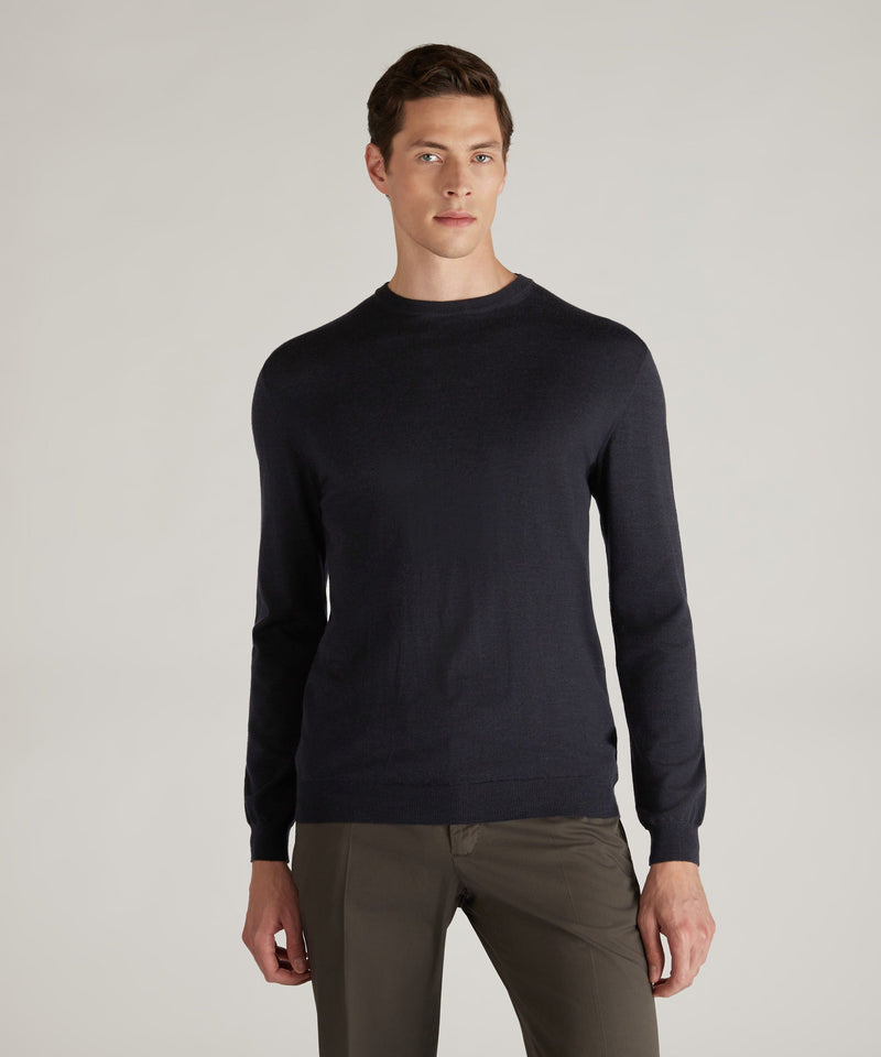 Slowear Girocollo slim fit in Flexwool certificato In Saldo