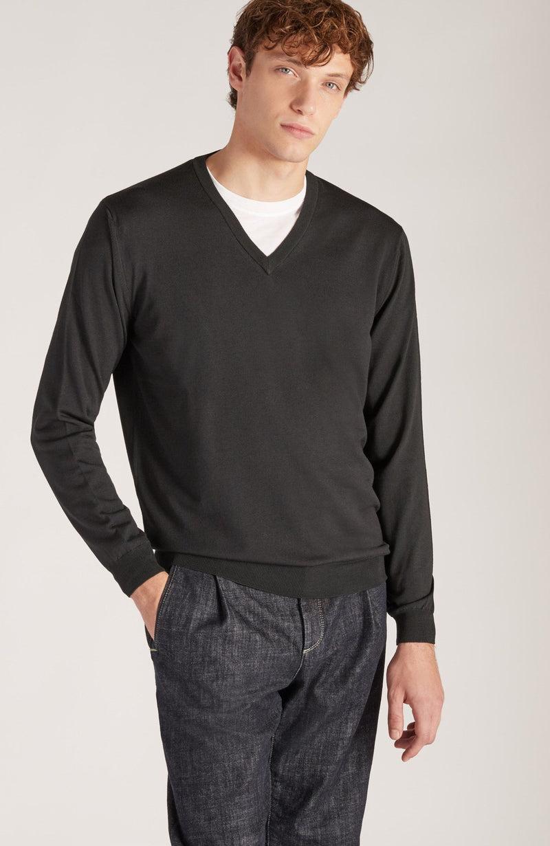 Slowear Maglia scollo a V slim fit in Flexwool certificato Nuova