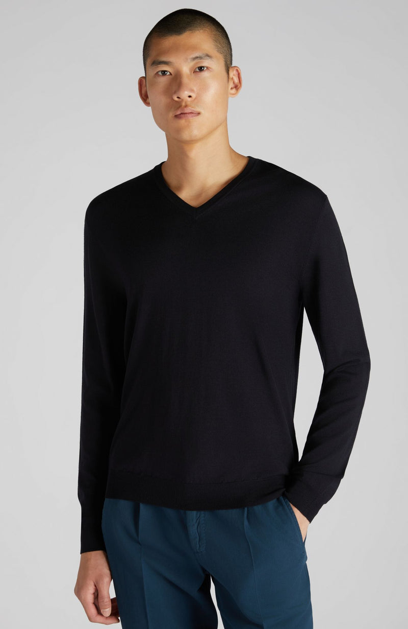 Slowear Maglia scollo a V slim fit in Flexwool certificato 2025