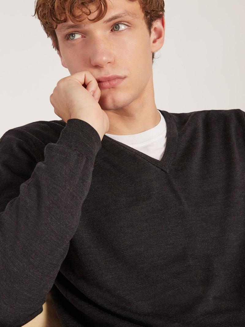 Slowear Maglia scollo a V slim fit in Flexwool certificato Italy