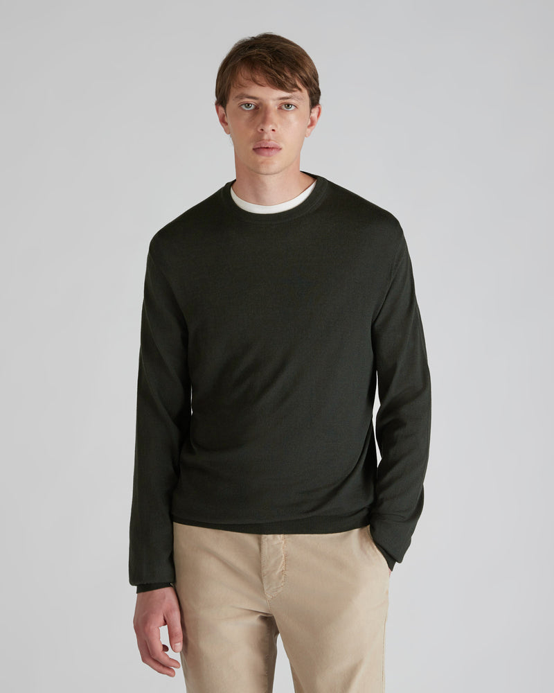 Slowear Girocollo slim fit in Flexwool certificato In Linea