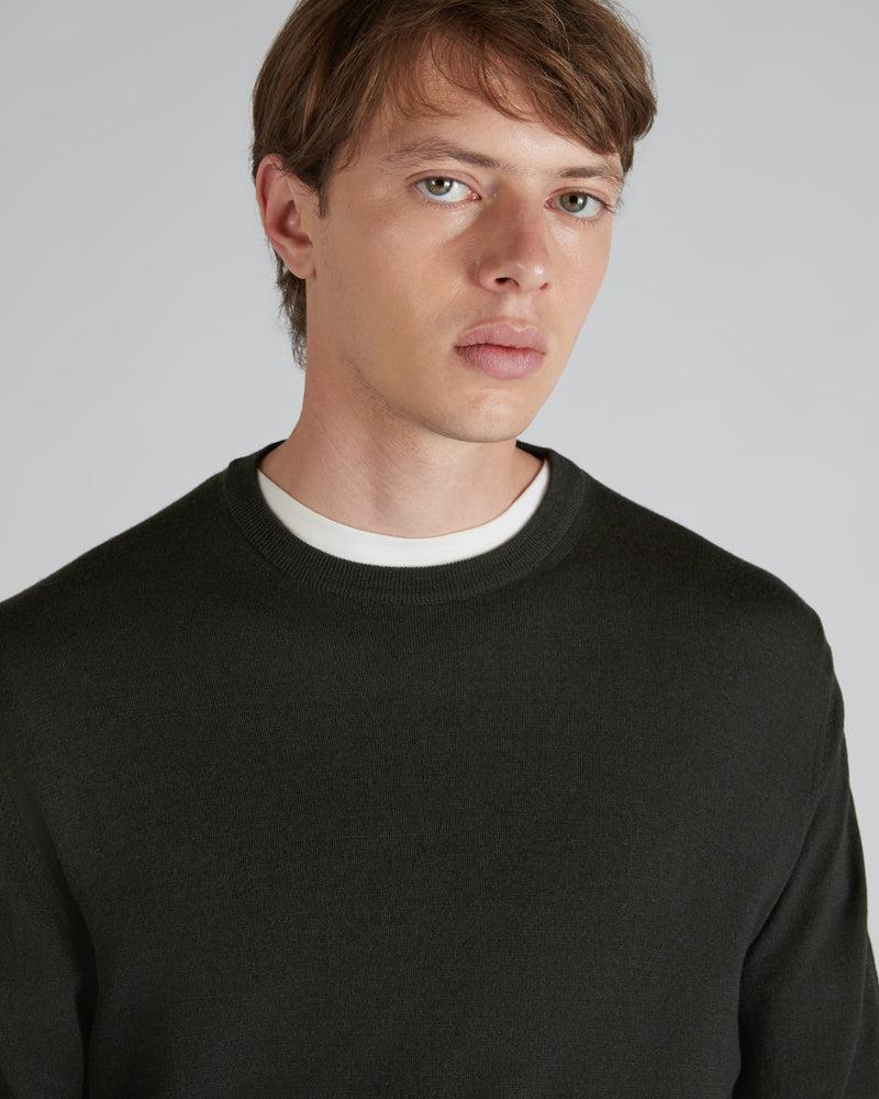 Slowear Girocollo slim fit in Flexwool certificato In Linea
