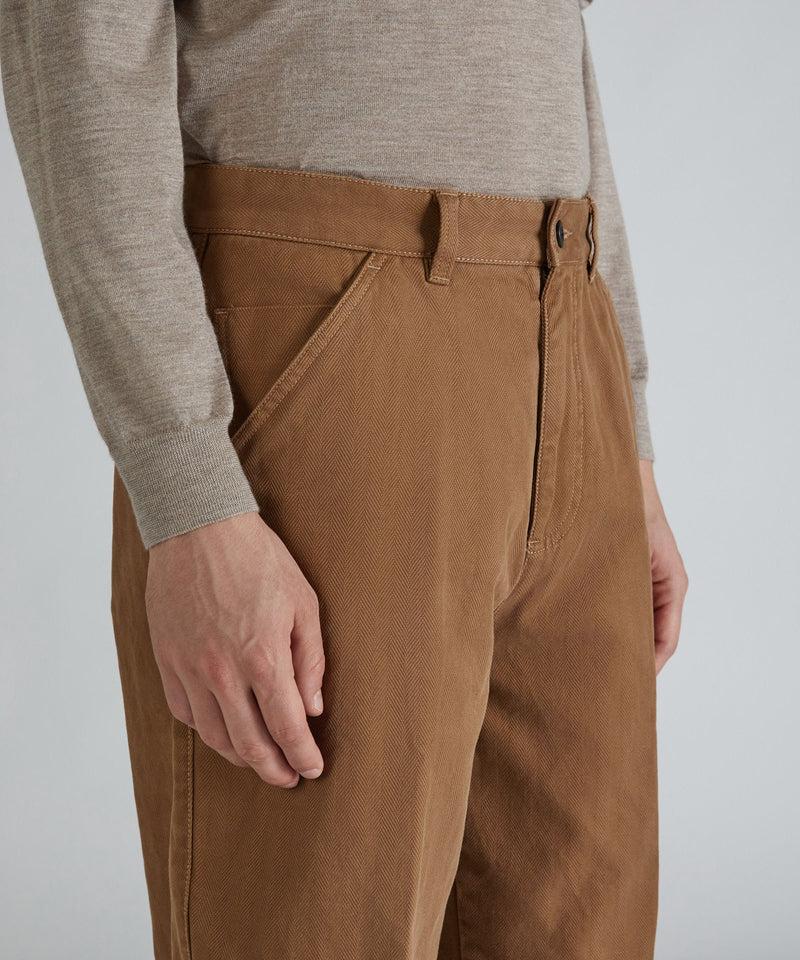 Slowear Pantalone carrot fit in chevron di cotone Spedizione Gratuita