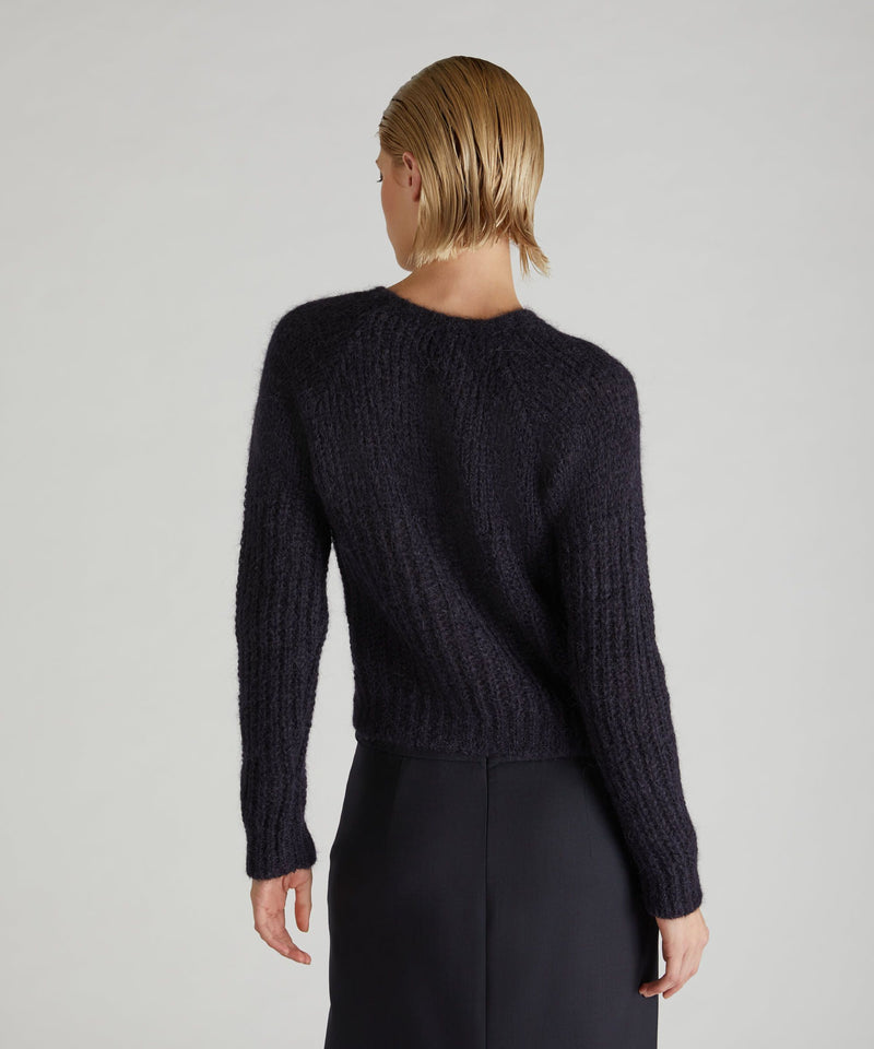 Slowear Cardigan slim fit in Mohair e Alpaca Sottocosto