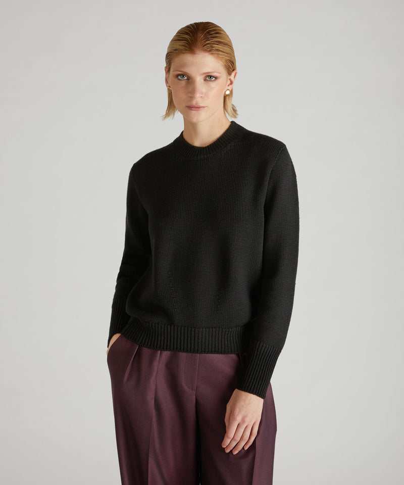 Slowear Girocollo regular fit in lana merinos certificata In Saldo