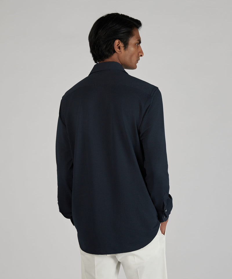 Slowear Camicia slim fit wash & wear in jersey tecnico Fino Al -60%