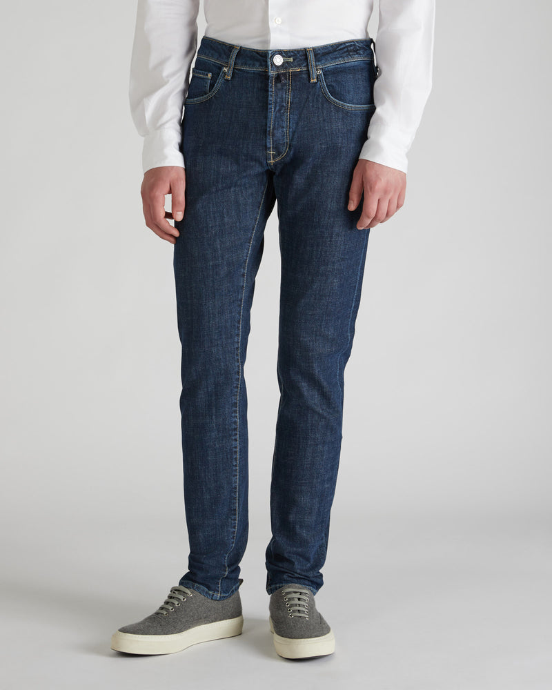 Slowear Pantalone cinque tasche slim fit in denim stretch In Vendita