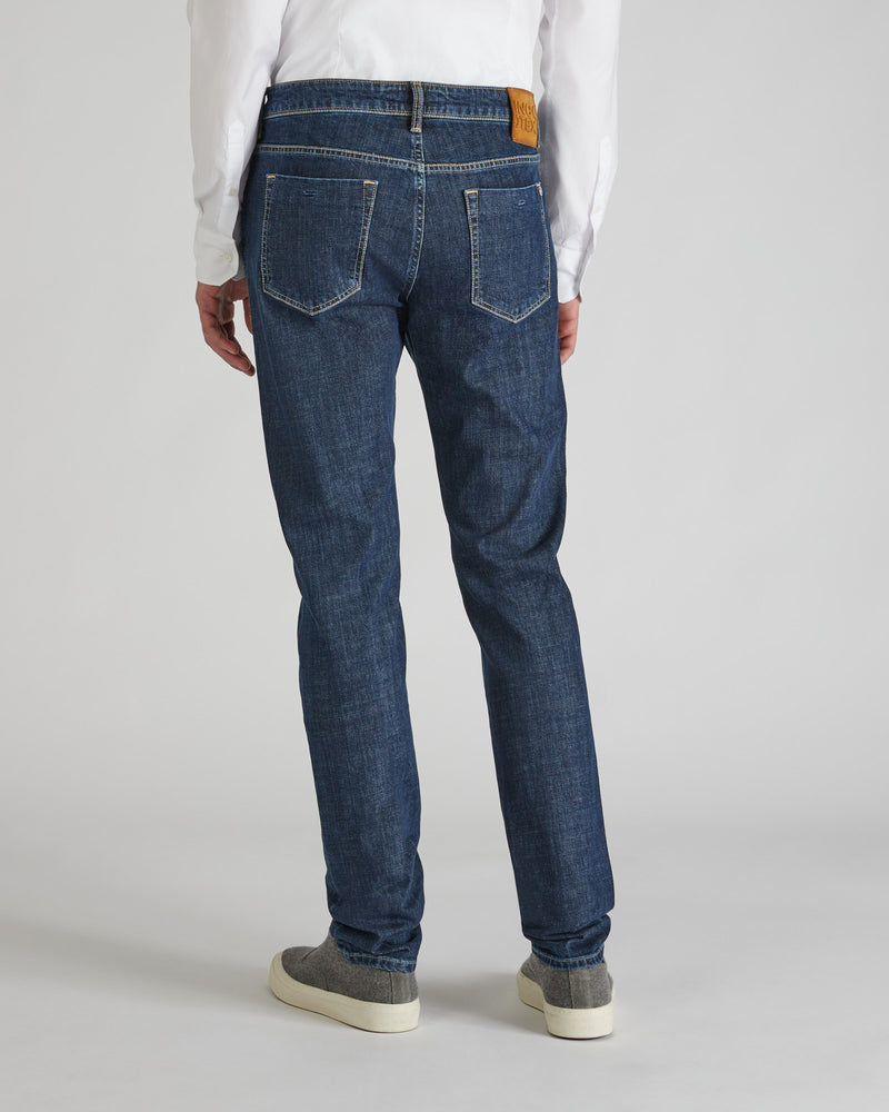 Slowear Pantalone cinque tasche slim fit in denim stretch In Vendita