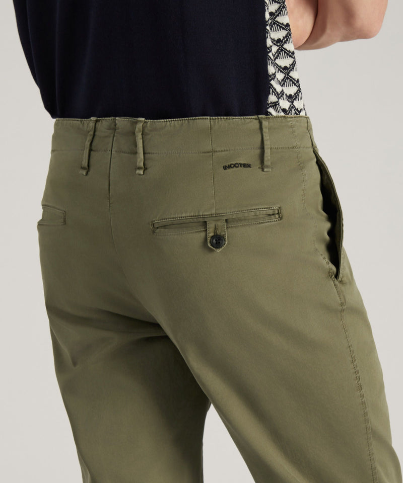 Slowear Pantalone slim fit in gabardina stretch certificata Vendita Calda