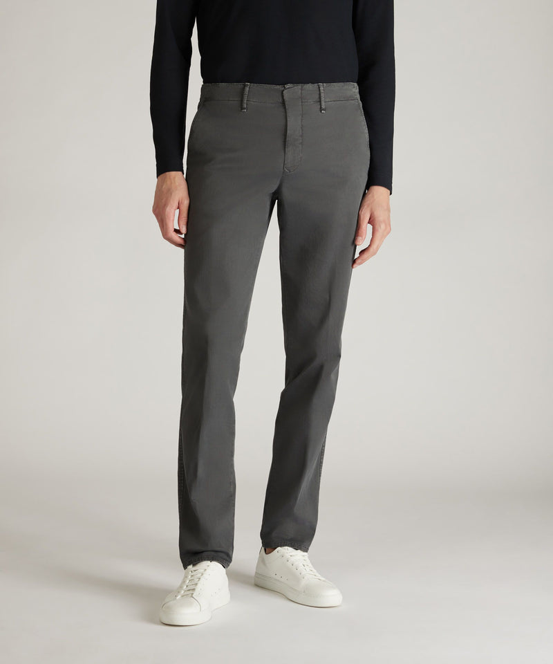 Slowear Pantalone slim fit in gabardina stretch certificata Saldi Di Fabbrica