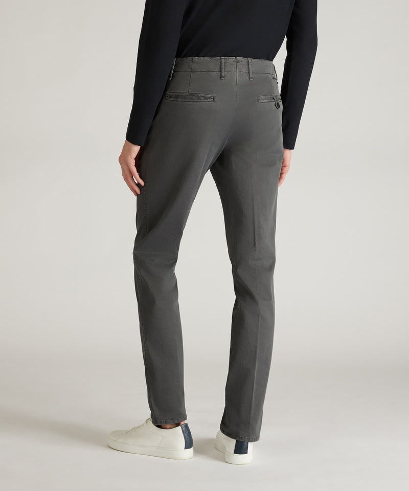 Slowear Pantalone slim fit in gabardina stretch certificata Saldi Di Fabbrica