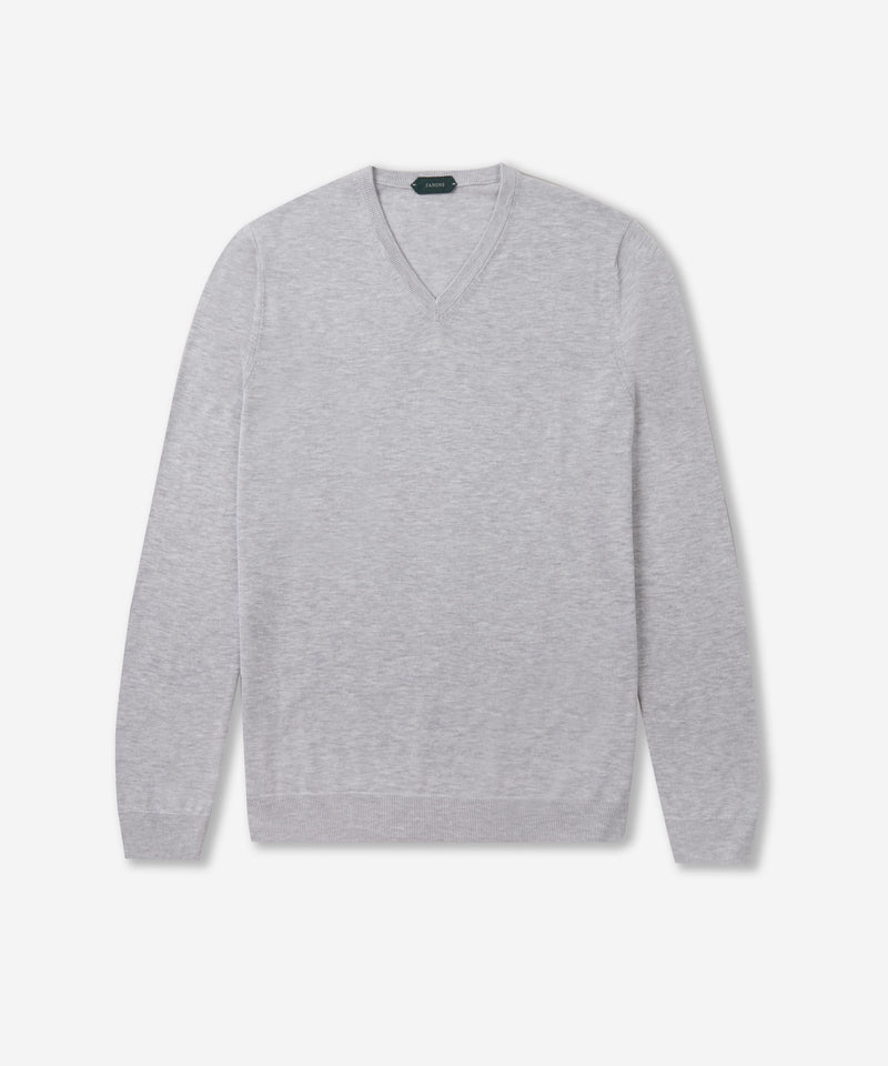 Slowear Maglia con scollo a V in cotone crêpe certificato Offerta Pasqua