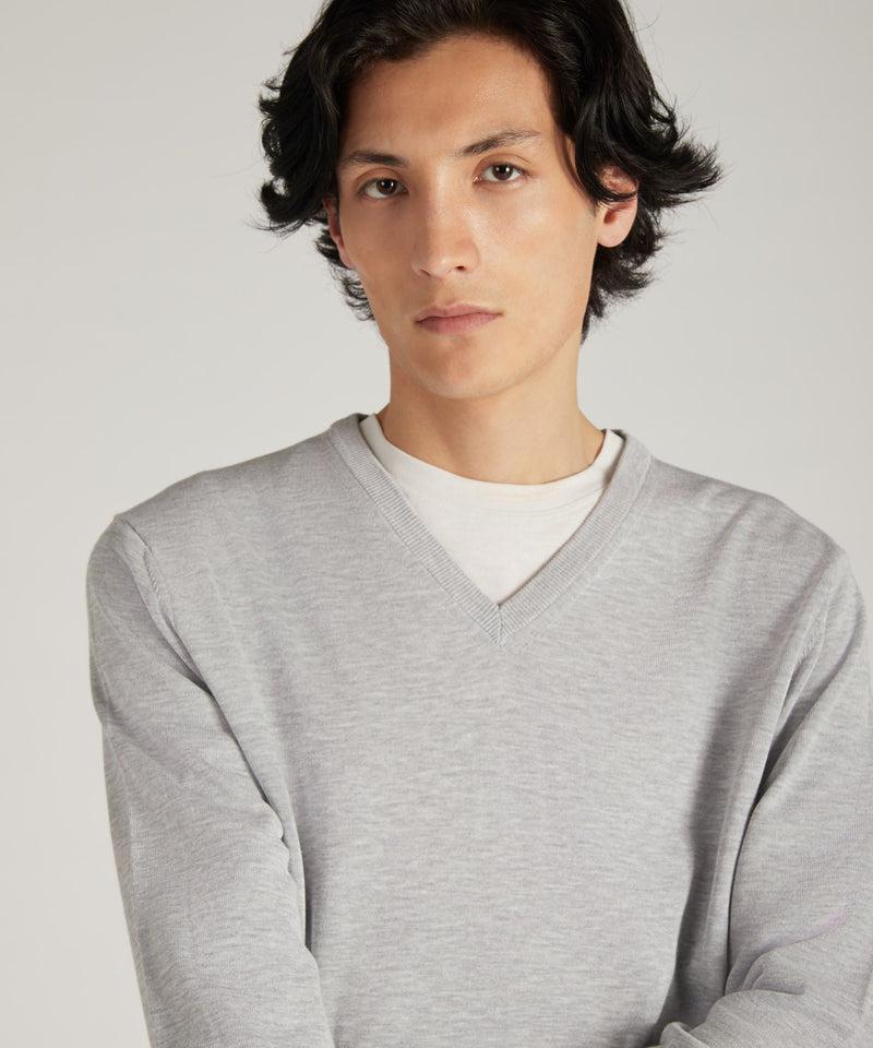 Slowear Maglia con scollo a V in cotone crêpe certificato Offerta Pasqua