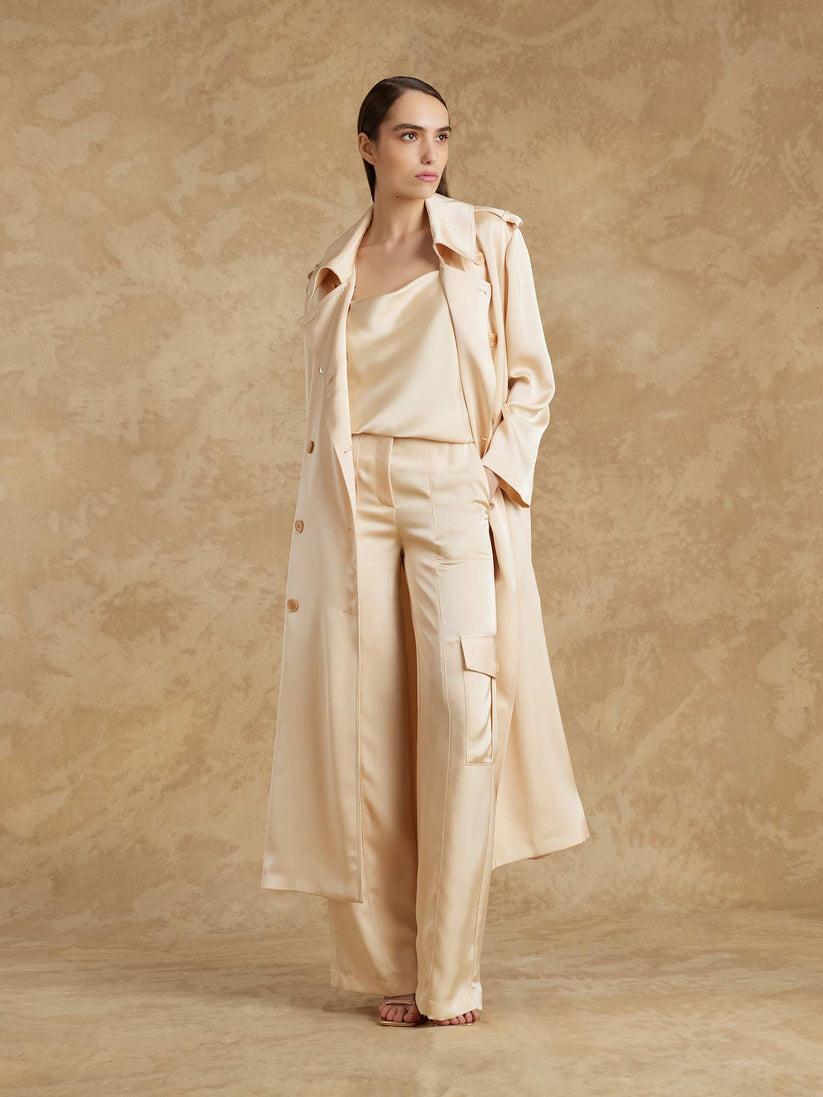 Space Simona Corsellini Pantalone cargo in raso heavy Prezzo Ridotto
