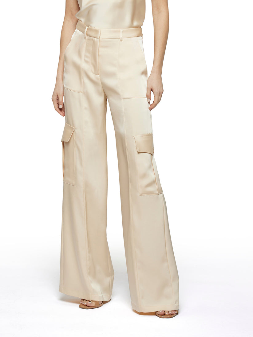 Space Simona Corsellini Pantalone cargo in raso heavy Prezzo Ridotto