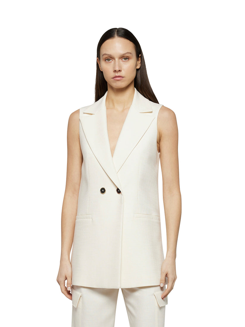 Space Simona Corsellini Gilet lungo in tramato luxury Offerte