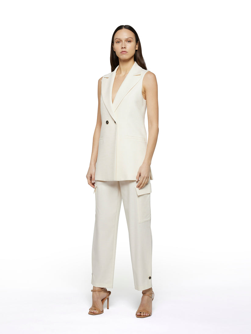 Space Simona Corsellini Pantalone cargo in tramato luxury Vendita Calda