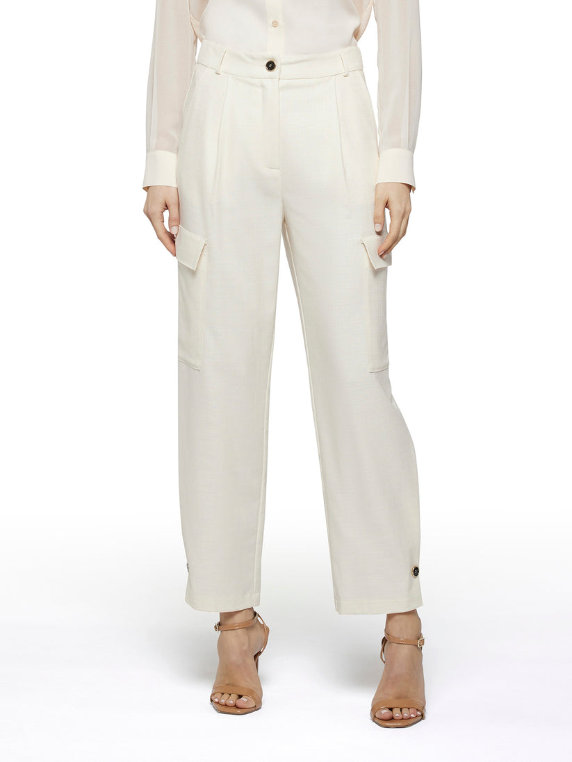 Space Simona Corsellini Pantalone cargo in tramato luxury Vendita Calda