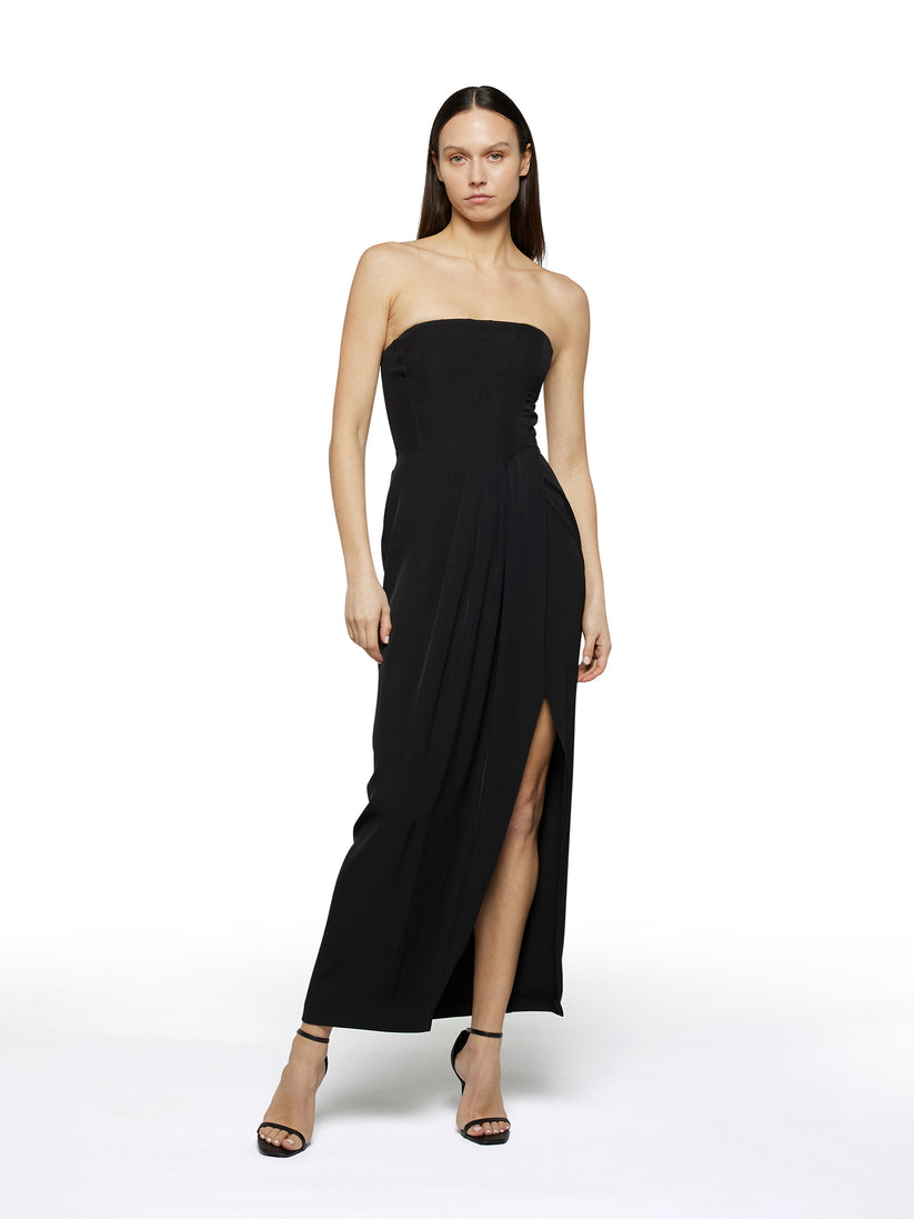 Space Simona Corsellini Abito lungo effetto bustier in poly fluido Promozione