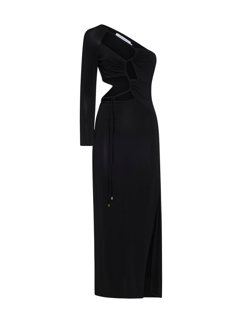 Space Simona Corsellini Abito midi cut-out monomanica in jersey Soddisfazione Garantita