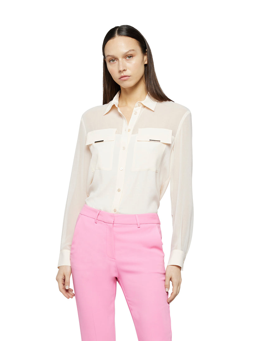 Space Simona Corsellini Camicia see-through in acetato seta e georgette Novità