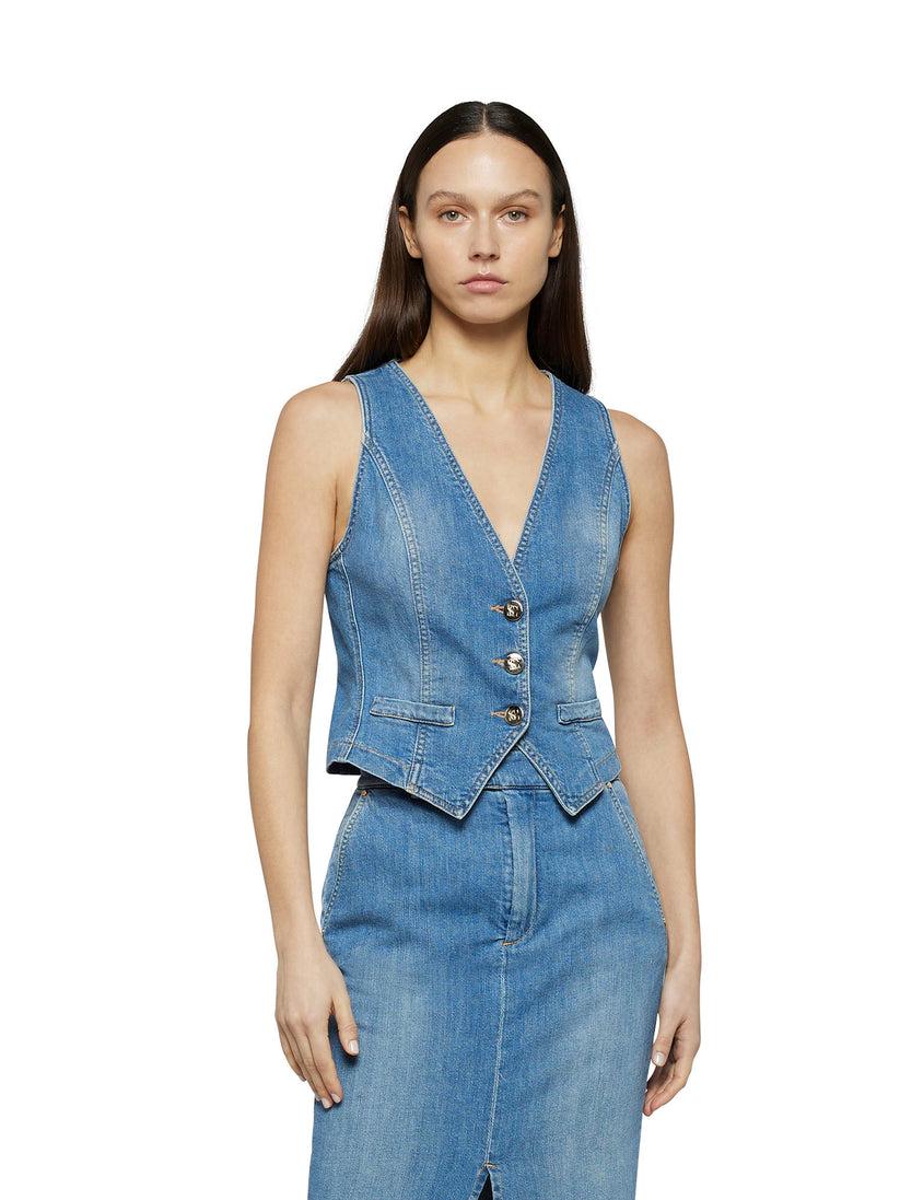 Space Simona Corsellini Gilet ultrafitted in tela comfort meccanico In Vendita