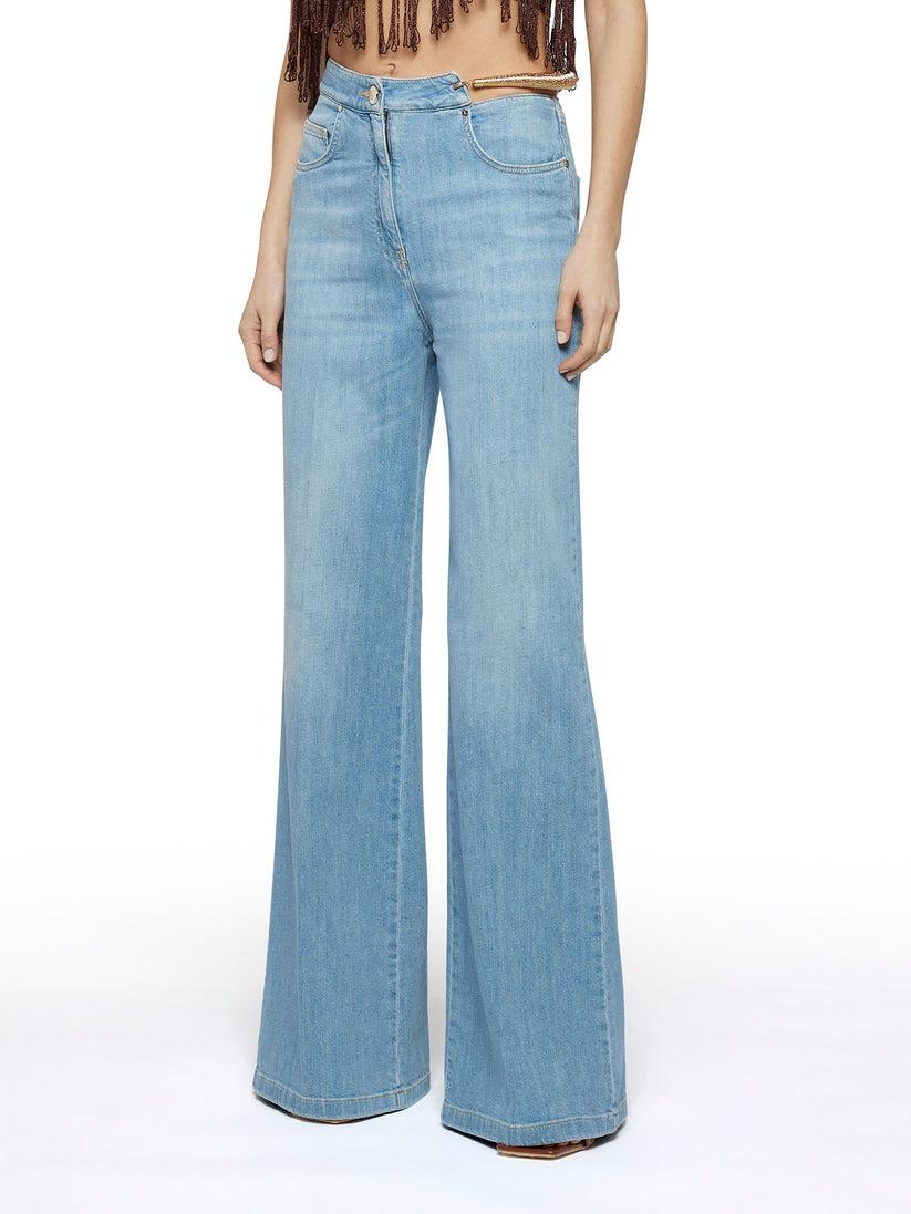 Space Simona Corsellini Denim largo in tela comfort meccanico Hotsell