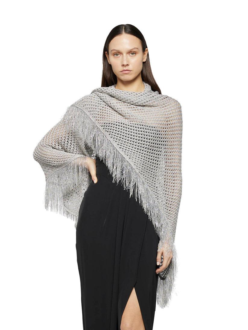 Space Simona Corsellini Scialle in crochet lurex Vendita Calda