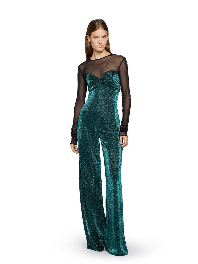 Space Simona Corsellini Tuta in jersey lurex con inserto in tulle Italia