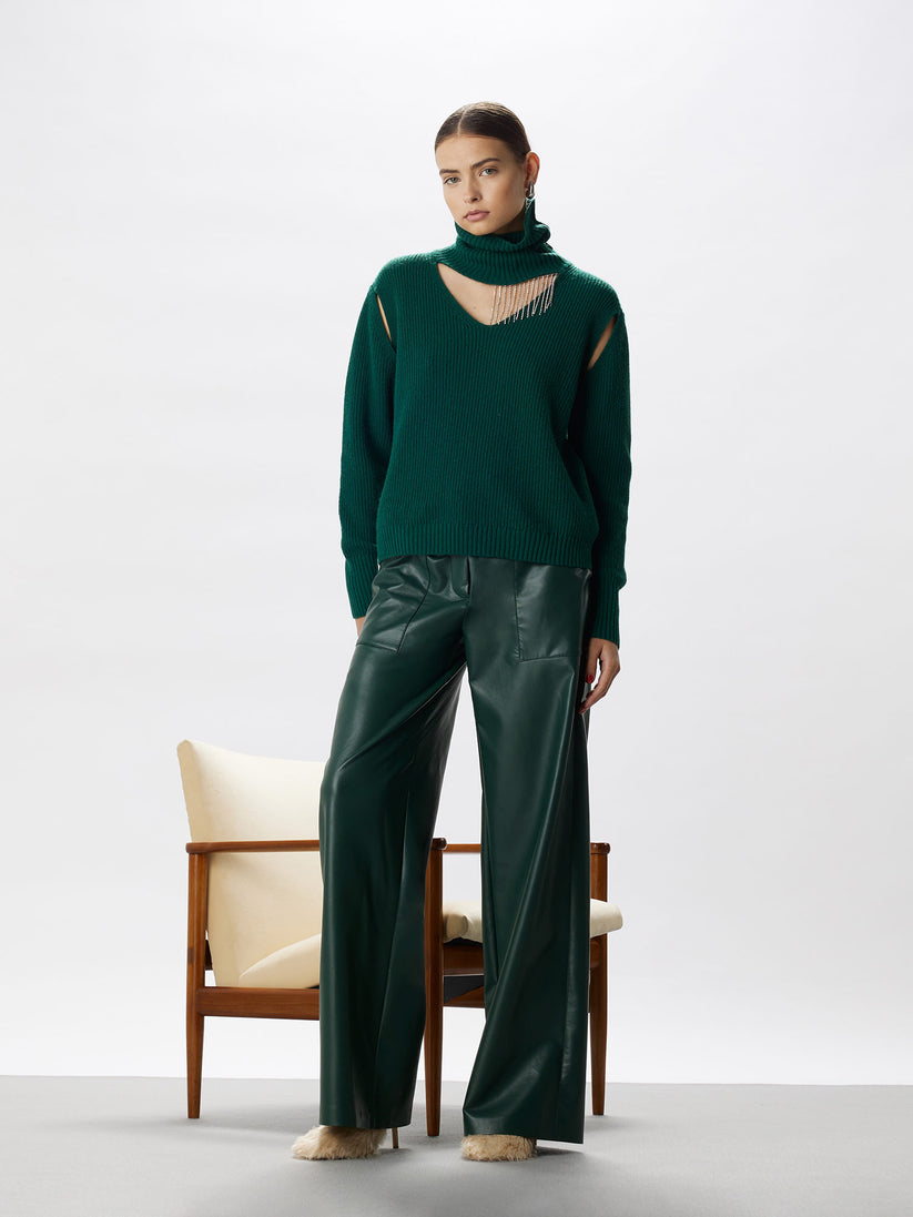 Space Simona Corsellini Pantalone largo in vegan leather Soddisfazione Garantita
