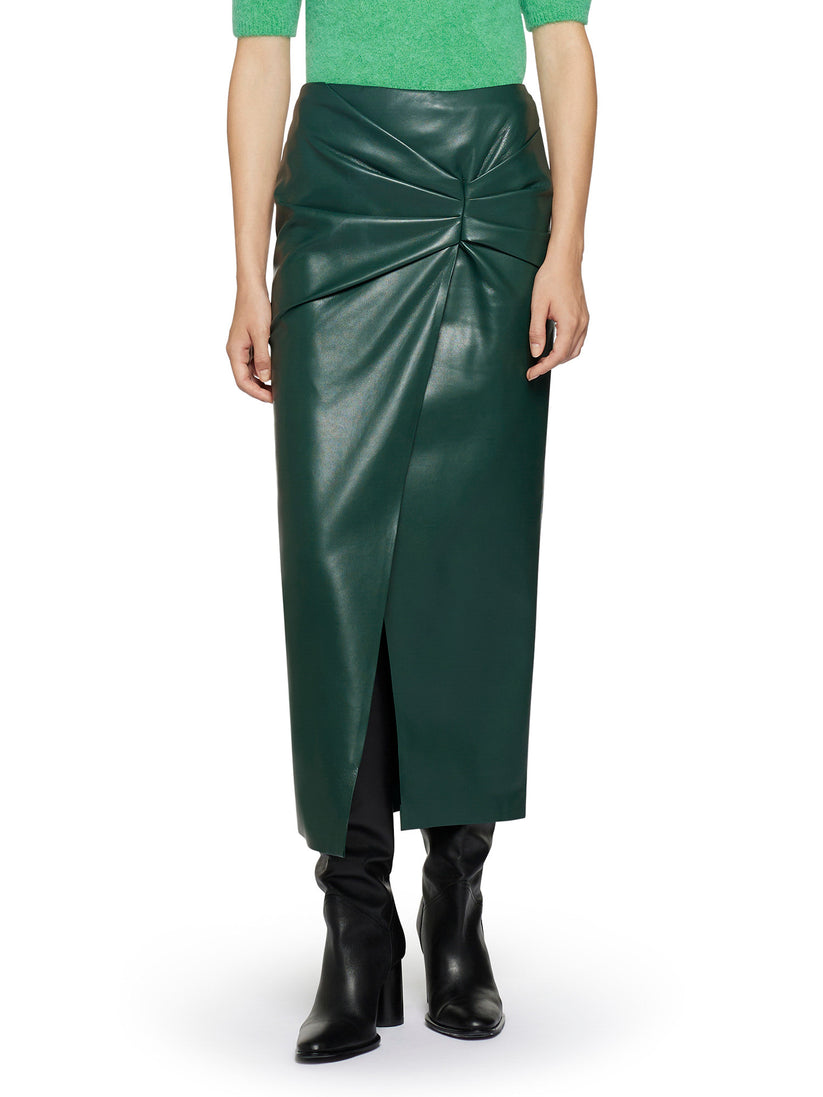 Space Simona Corsellini Gonna in vegan leather con nodo in vita Acquista Ora