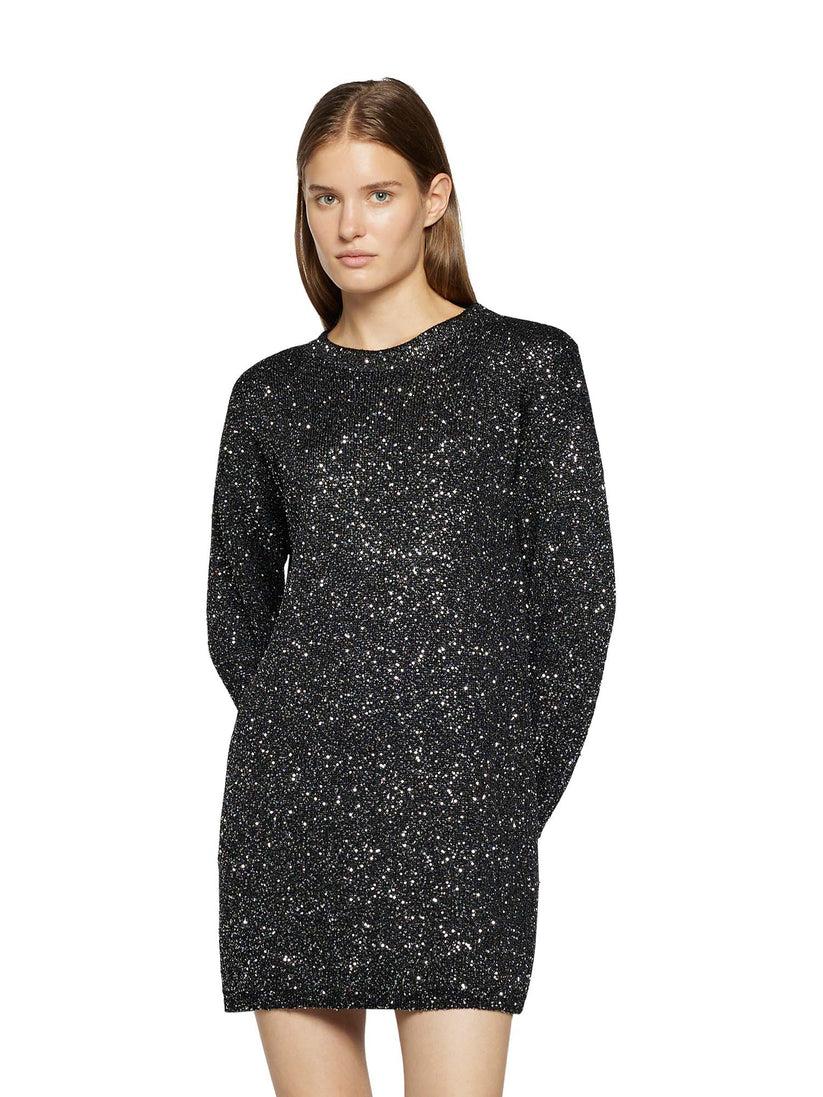 Space Simona Corsellini Abito in paillettes con over dietro Hotsell